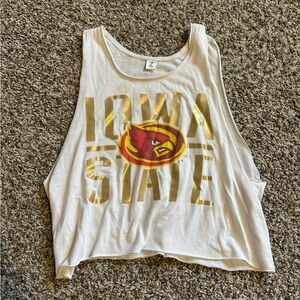 White and Gold Iowa State Tank Top